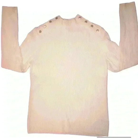 Talbot's Ribbed Mock Neck Gold Studs long sleeve pullover Size Medium PRISTINE! - Picture 1 of 8